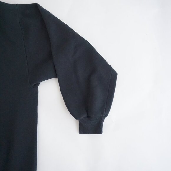 Vintage Black Embroidered Pink Cat Kittens Floral Sweatshirt Cottagecore  M - Picture 4 of 9